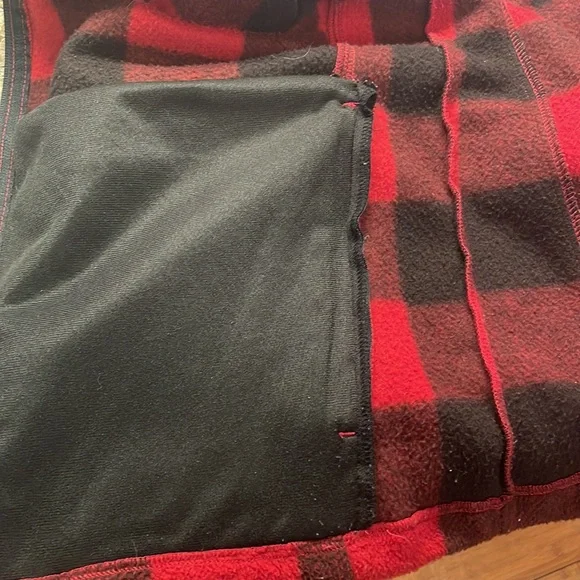 Columbia jacket fleece full zipper pockets Red Black plaid men’s size L large